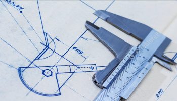 Blueprint with calipers background